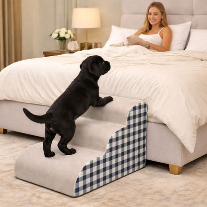 Dog Stairs for Bed & Sofa, High-Density Foam Pet Steps with Non-Slip Surface, 2 or 3 Step - Homvista