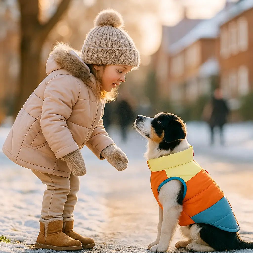 Dog Winter Coat with Harness, Water-Resistant Fleece Jacket with D-Rings & Zipper - Homvista