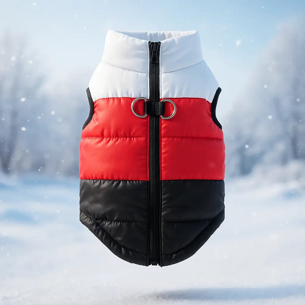 Dog Winter Coat with Harness, Water-Resistant Fleece Jacket with D-Rings & Zipper - Homvista