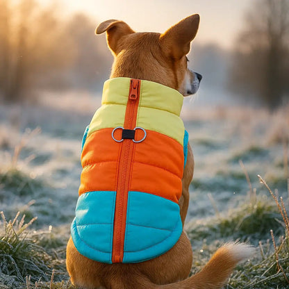 Dog Winter Coat with Harness, Water-Resistant Fleece Jacket with D-Rings & Zipper - Homvista