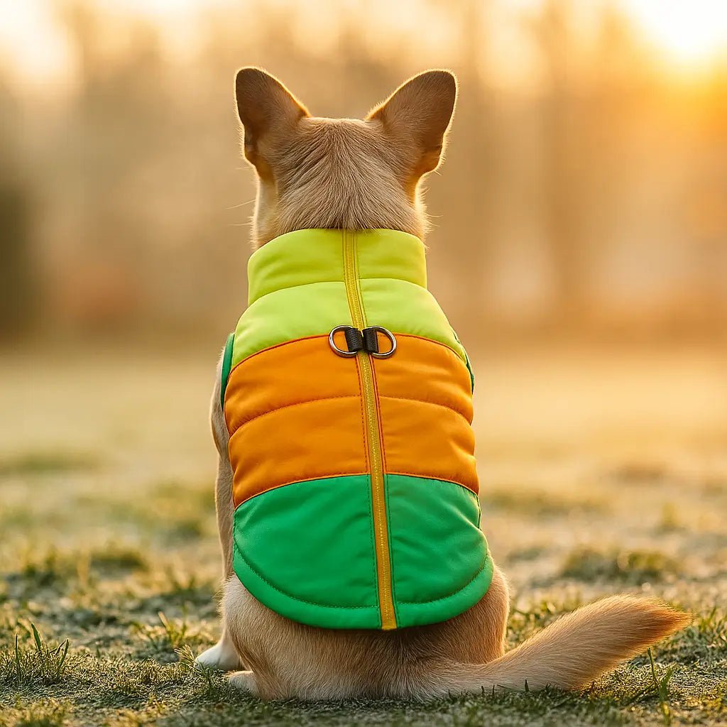 Dog Winter Coat with Harness, Water-Resistant Fleece Jacket with D-Rings & Zipper - Homvista
