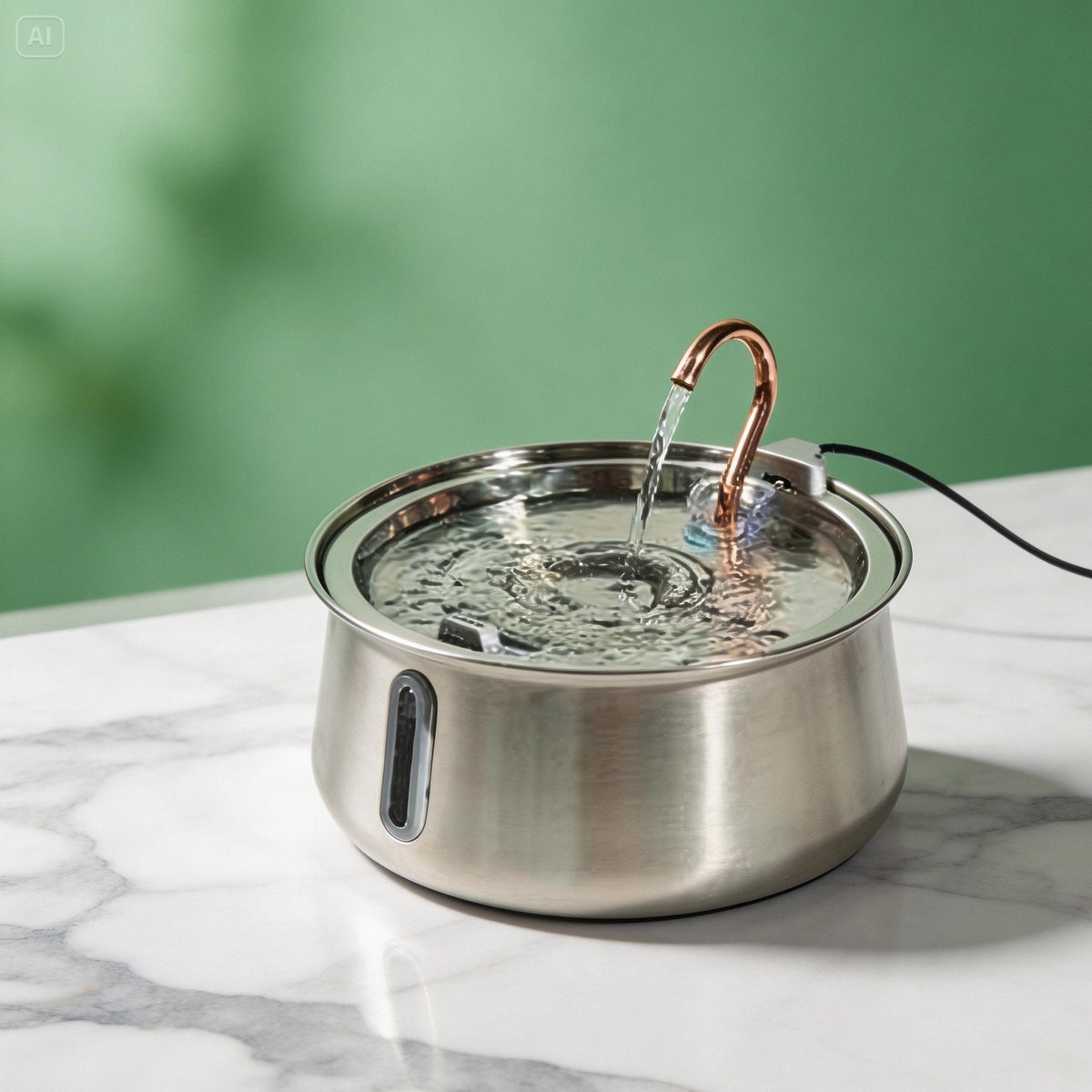 Cat Water Fountain, 2L Filtered Pet Fountain with Activated Carbon, Adjustable Flow & <30dB Pump - Homvista