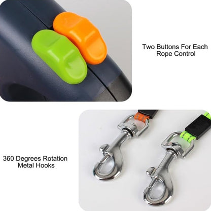 Dual Dog Leash, Tangle-Free Rotating Leash for Walking Two Dogs - Homvista
