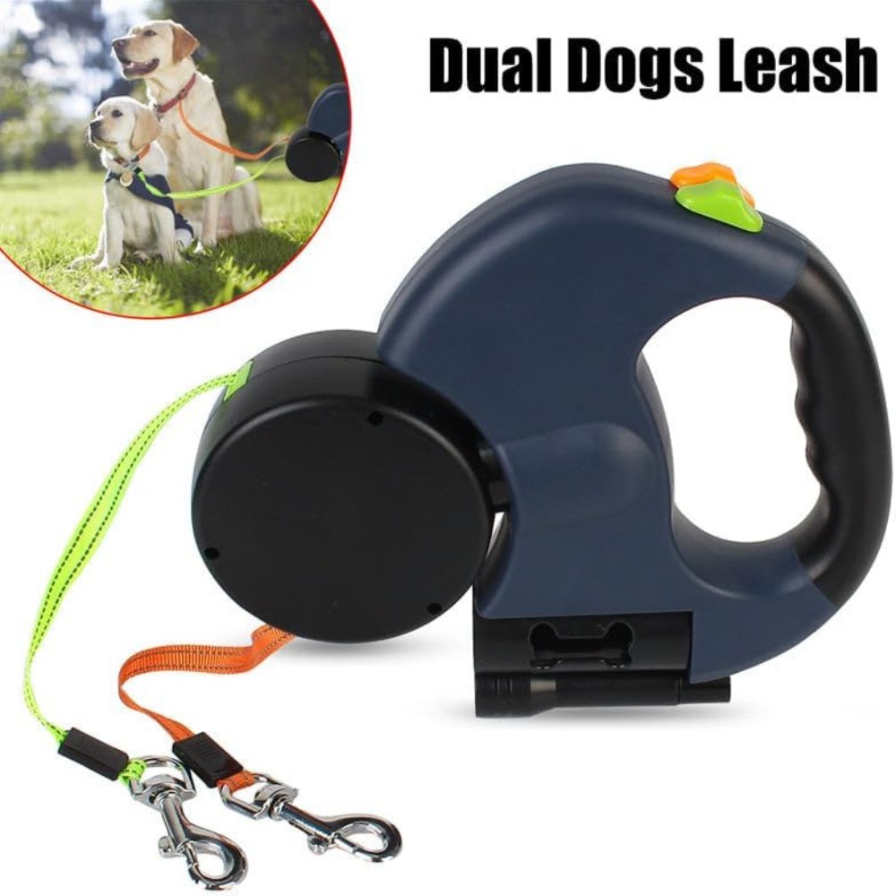 Dual Dog Leash, Tangle-Free Rotating Leash for Walking Two Dogs - Homvista
