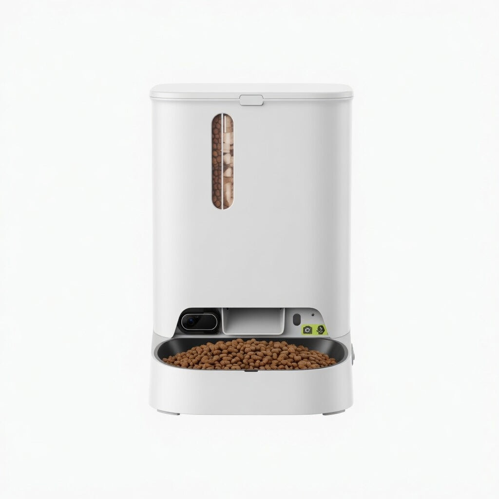 Smart Pet Feeder with Camera, Dual-Hopper Automatic Feeder with Pet Recognition & Meal Tracking - Homvista