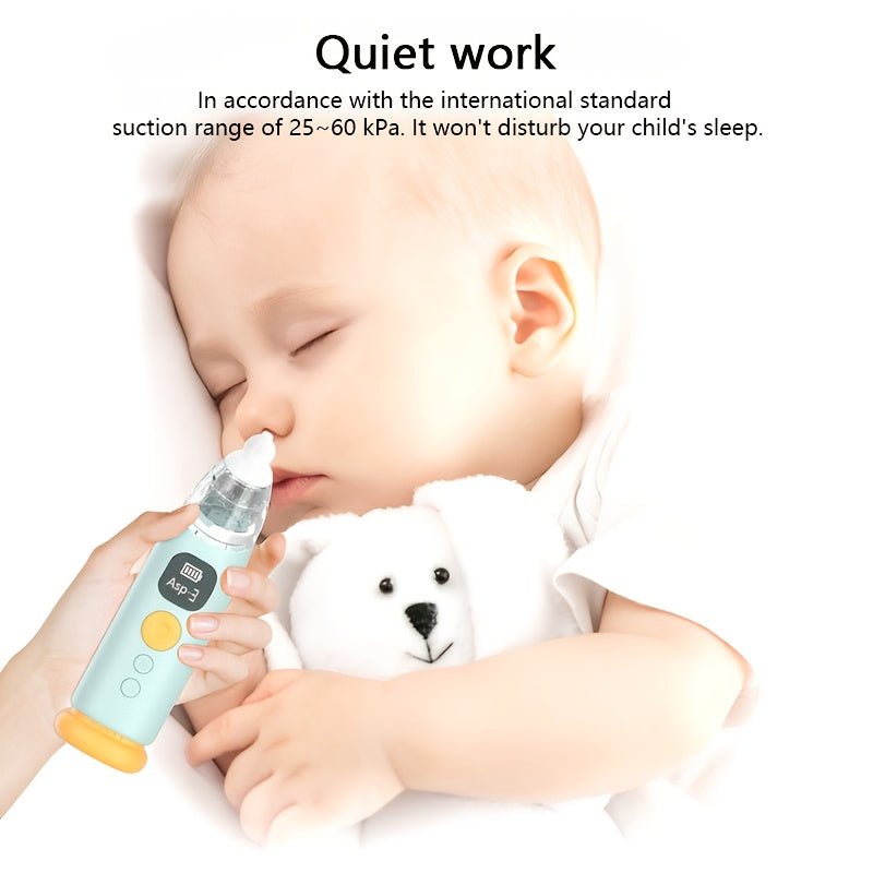 Electric Baby Nasal Aspirator, Adjustable Suction Nose Sucker with 3 Silicone Tips - Homvista