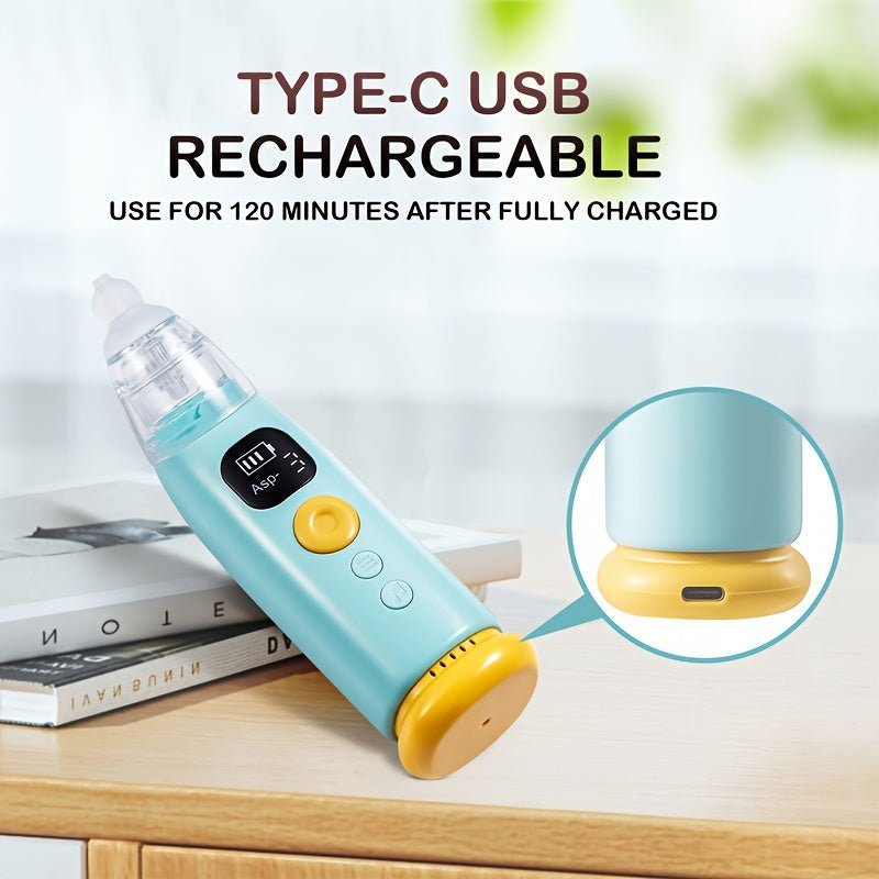 Electric Baby Nasal Aspirator, Adjustable Suction Nose Sucker with 3 Silicone Tips - Homvista