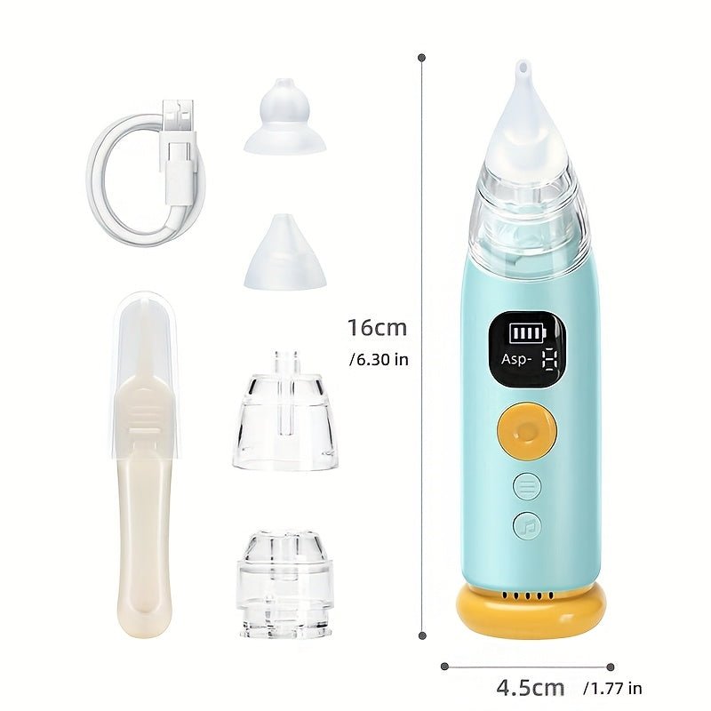 Electric Baby Nasal Aspirator, Adjustable Suction Nose Sucker with 3 Silicone Tips - Homvista