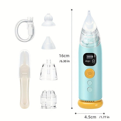 Electric Baby Nasal Aspirator, Adjustable Suction Nose Sucker with 3 Silicone Tips - Homvista
