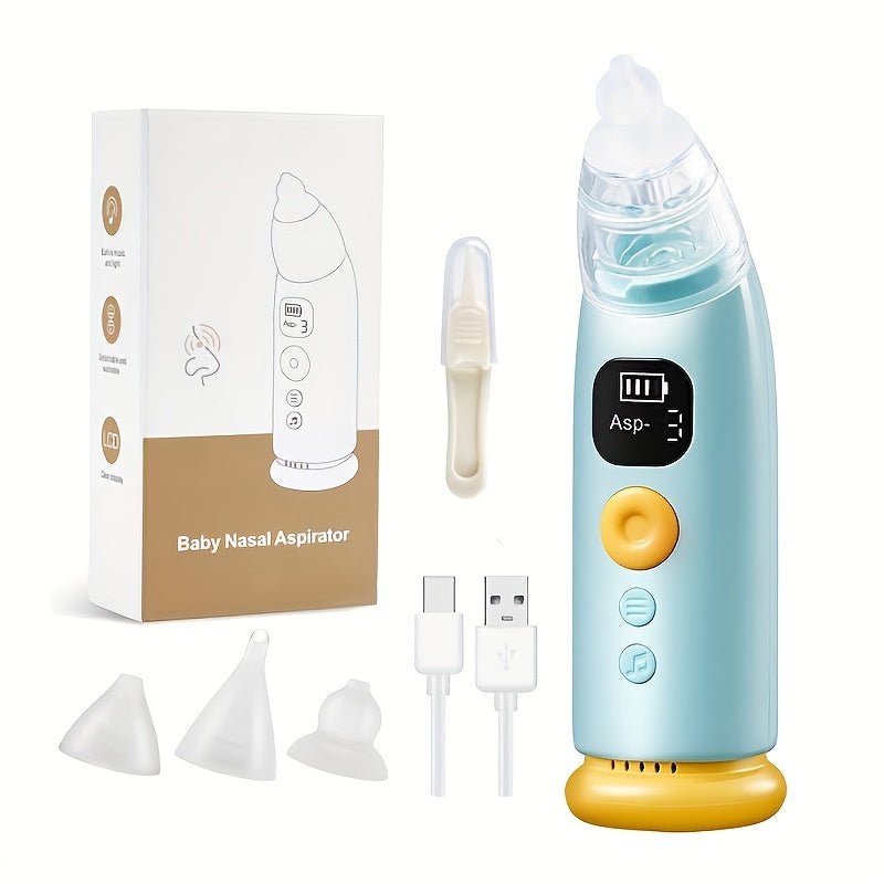 Electric Baby Nasal Aspirator, Adjustable Suction Nose Sucker with 3 Silicone Tips - Homvista