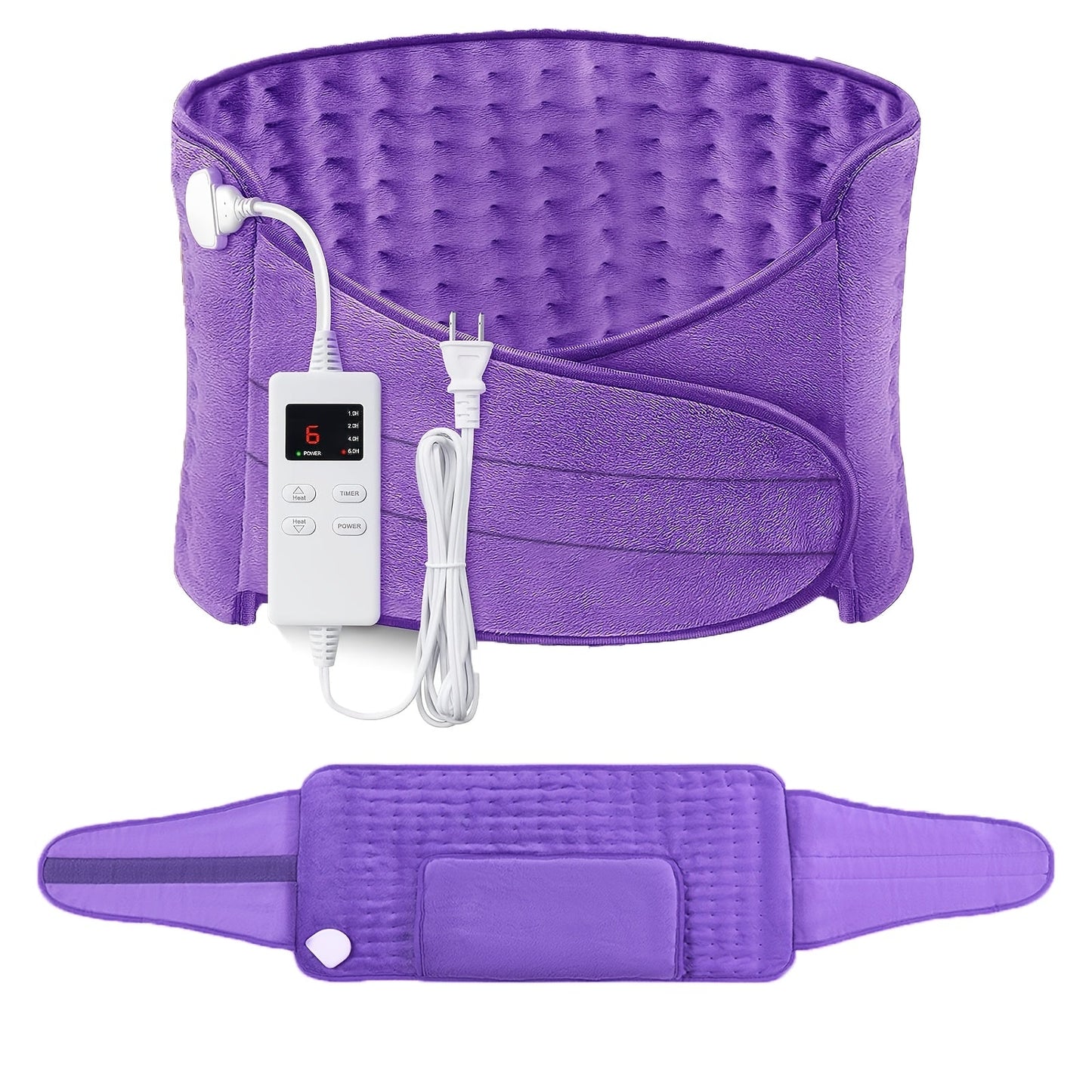Electric Heating Pad Belt, 12x24 Lower Back Wrap, 6 Heat Levels & Timers - Homvista