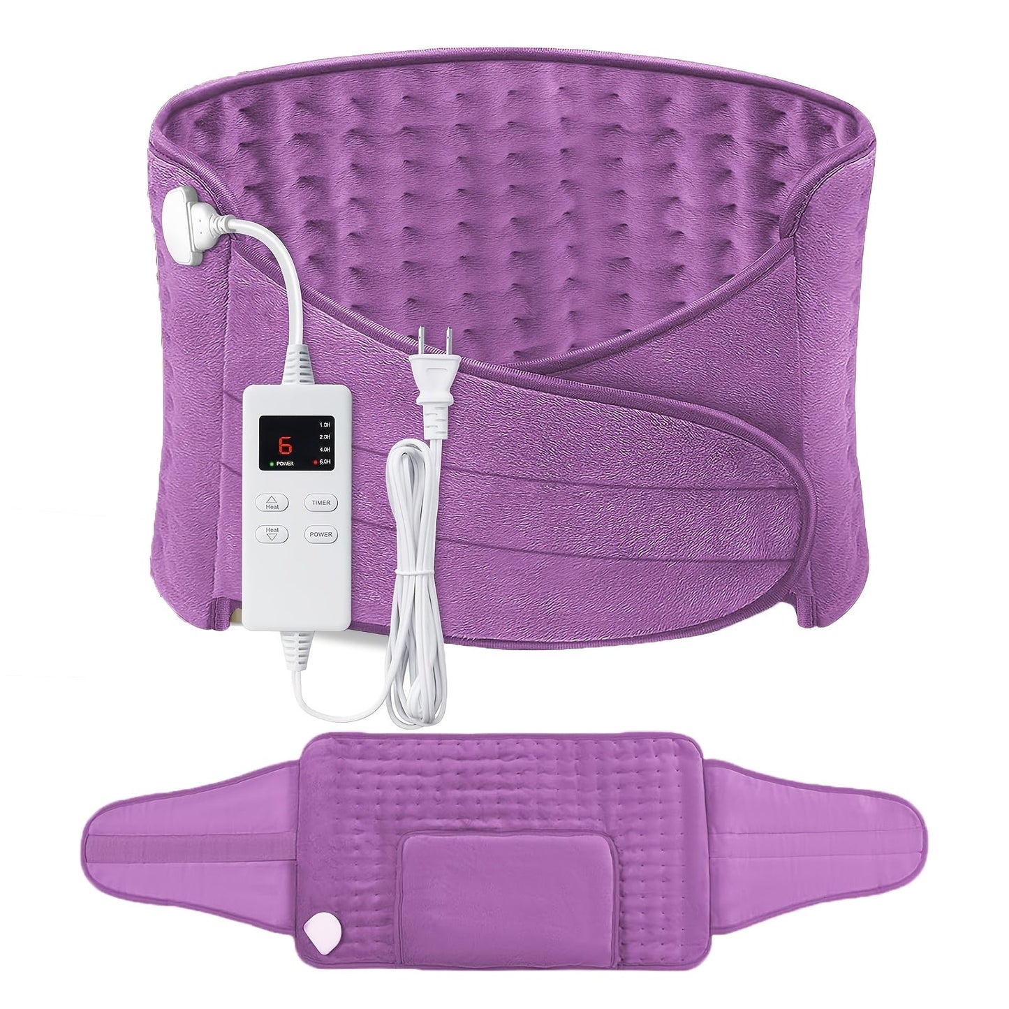 Electric Heating Pad Belt, 12x24 Lower Back Wrap, 6 Heat Levels & Timers - Homvista