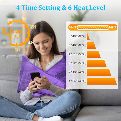 Electric Heating Pad Belt, 12x24 Lower Back Wrap, 6 Heat Levels & Timers - Homvista