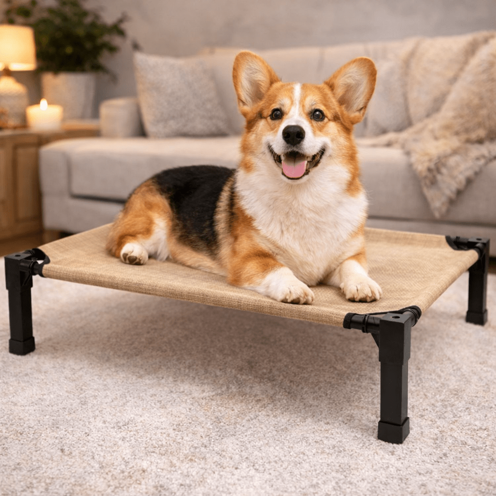 Elevated Dog Bed, Breathable Mesh Pet Cot with Steel Frame for Indoor & Outdoor Use - Homvista