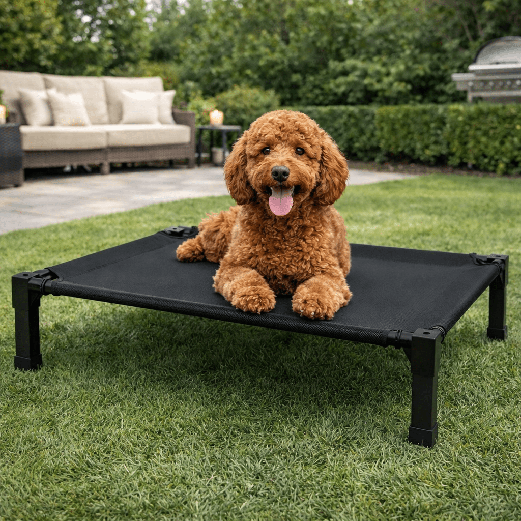 Elevated Dog Bed, Breathable Mesh Pet Cot with Steel Frame for Indoor & Outdoor Use - Homvista
