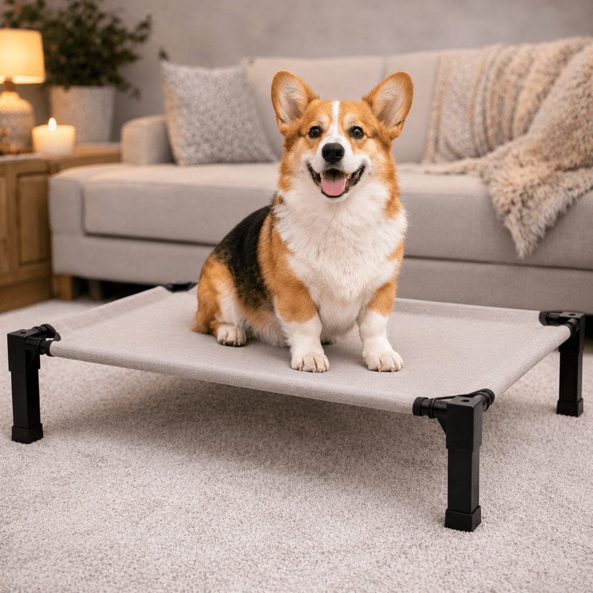 Elevated Dog Bed, Breathable Mesh Pet Cot with Steel Frame for Indoor & Outdoor Use - Homvista