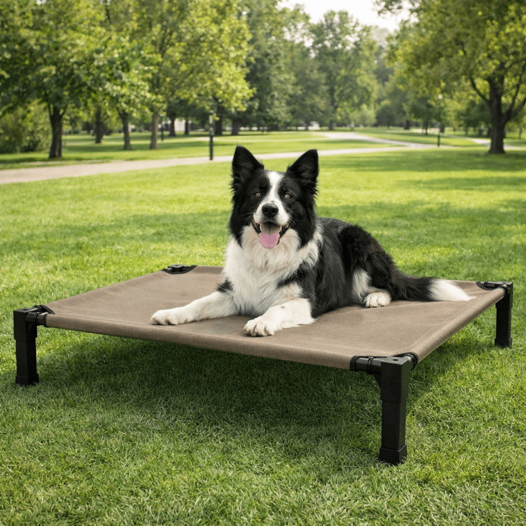 Elevated Dog Bed, Breathable Mesh Pet Cot with Steel Frame for Indoor & Outdoor Use - Homvista