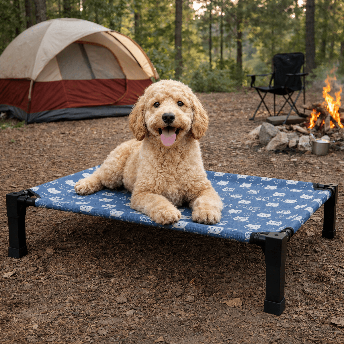 Elevated Dog Bed, Breathable Mesh Pet Cot with Steel Frame for Indoor & Outdoor Use - Homvista