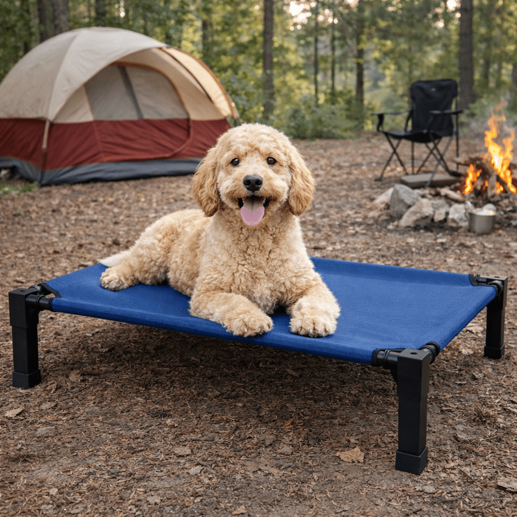 Elevated Dog Bed, Breathable Mesh Pet Cot with Steel Frame for Indoor & Outdoor Use - Homvista