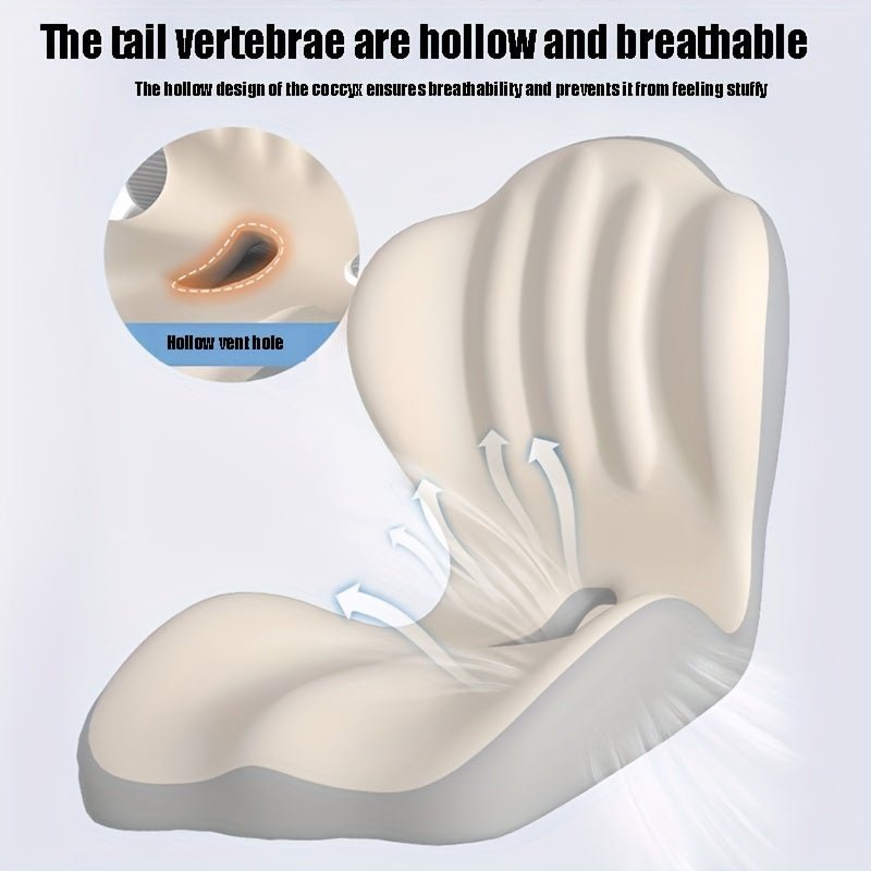 Ergonomic Lumbar Support Cushion, Memory Foam Back Pillow for Office & Car - Homvista