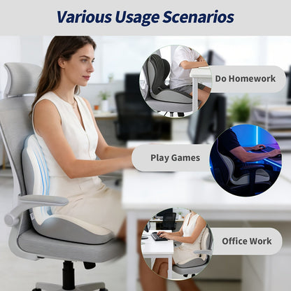 Ergonomic Lumbar Support Cushion, Memory Foam Back Pillow for Office & Car - Homvista