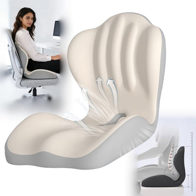 Ergonomic Lumbar Support Cushion, Memory Foam Back Pillow for Office & Car
