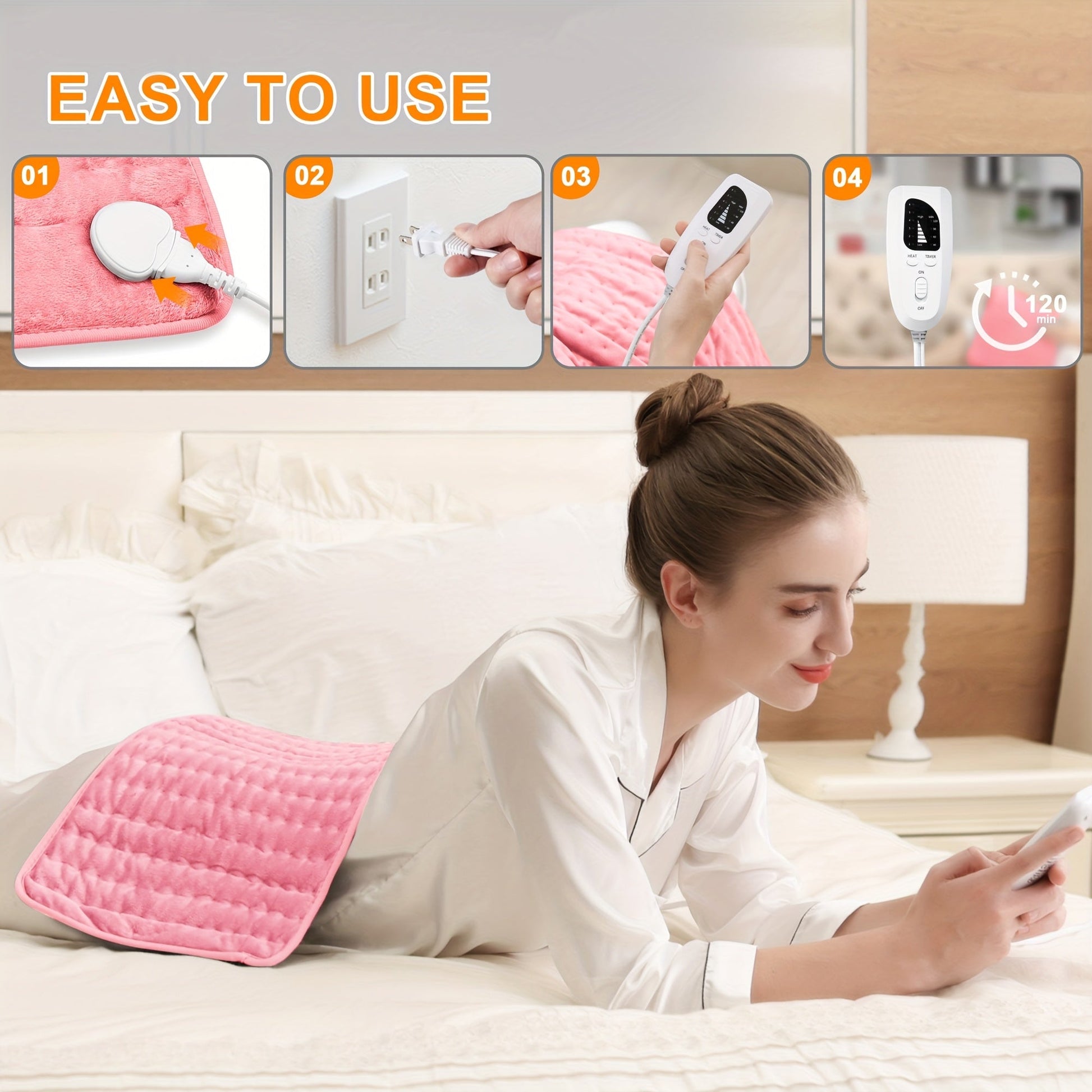 Extra Large Electric Heating Pad, Fast Heating for Back, Neck & Shoulders - Homvista