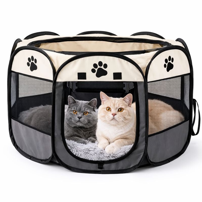 Foldable Pet Playpen, 28.7-Inch Dog & Cat Pen with Breathable Mesh for Indoor & Outdoor Use - Homvista