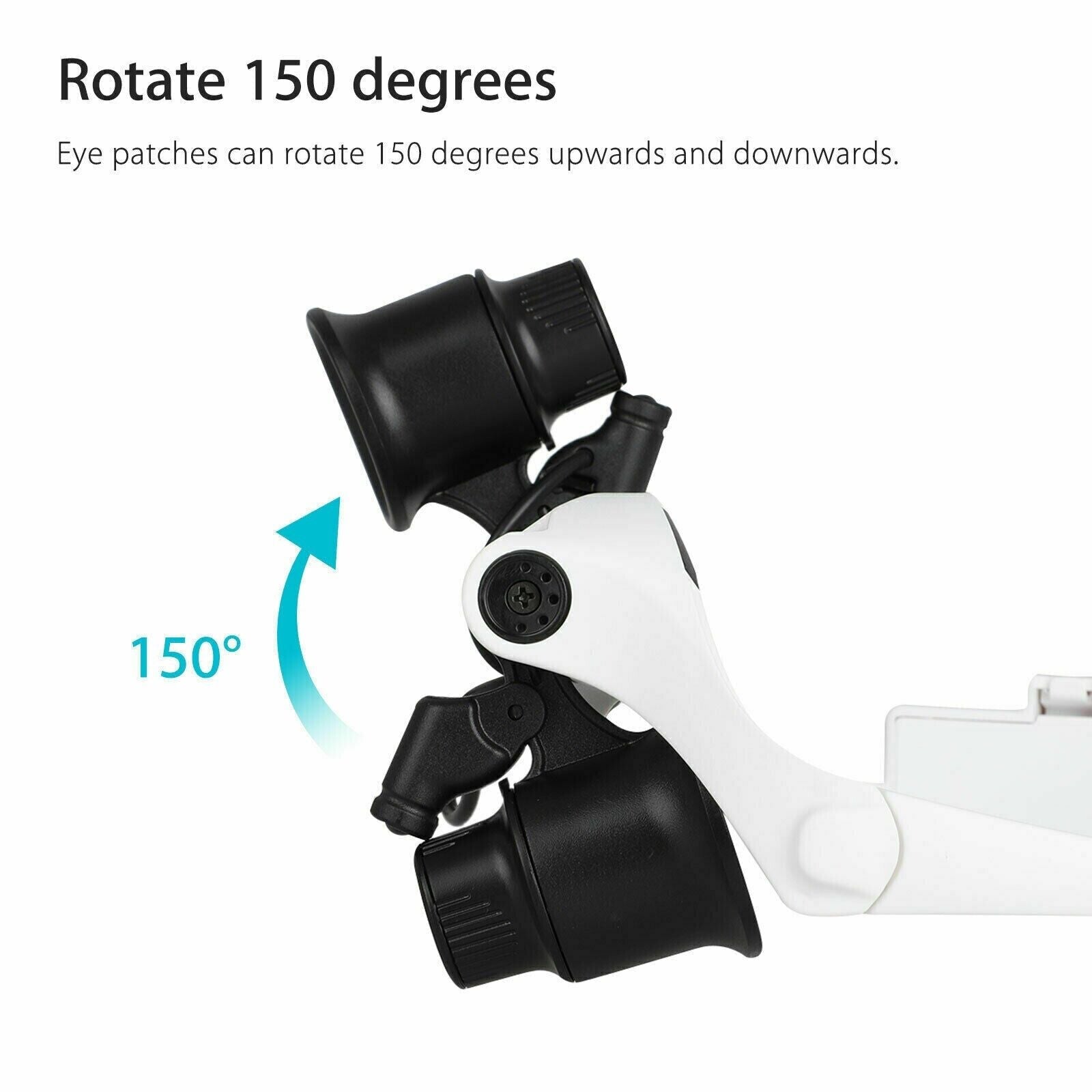 Headband Head Magnifier 8 Lens LED Light Jeweler Glasses - Homvista