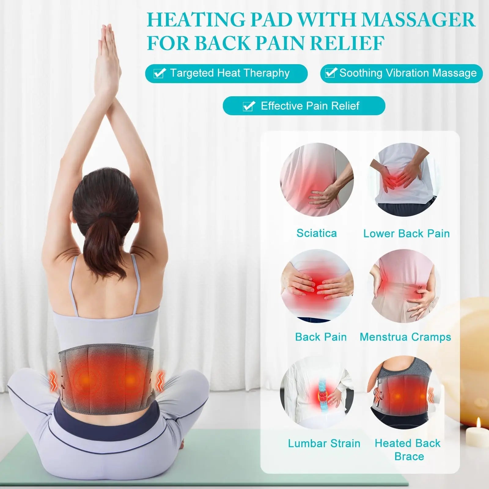 Heating Pad And Lower Back Massager - Homvista