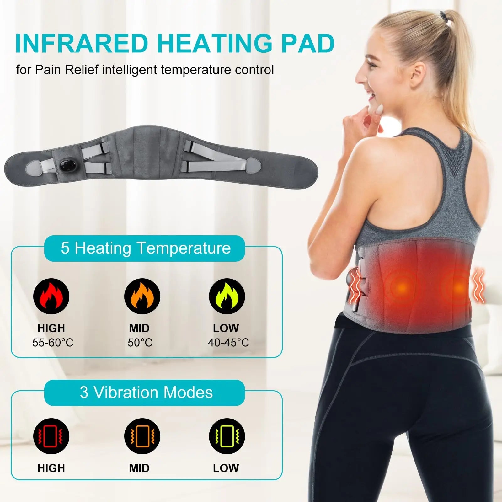 Heating Pad And Lower Back Massager - Homvista