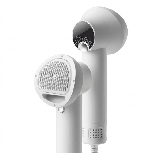 High-Velocity Dog Dryer, 40,000 RPM Pet Hair Dryer with 4 Speeds, LED Temperature & 360° Airflow - Homvista