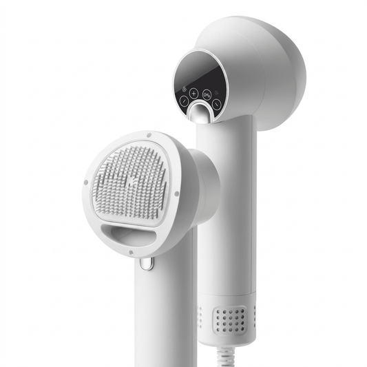 High-Velocity Dog Dryer, 40,000 RPM Pet Hair Dryer with 4 Speeds, LED Temperature & 360° Airflow - Homvista
