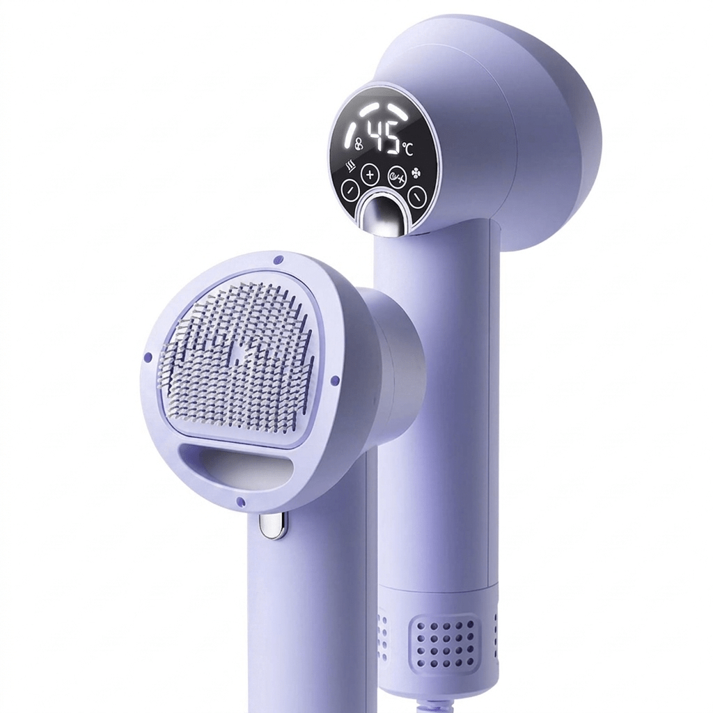 High-Velocity Dog Dryer, 40,000 RPM Pet Hair Dryer with 4 Speeds, LED Temperature & 360° Airflow - Homvista