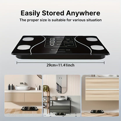 Intelligent Digital Body Scale with Backlit LED Display, Tempered Glass, 400lb Capacity - Homvista