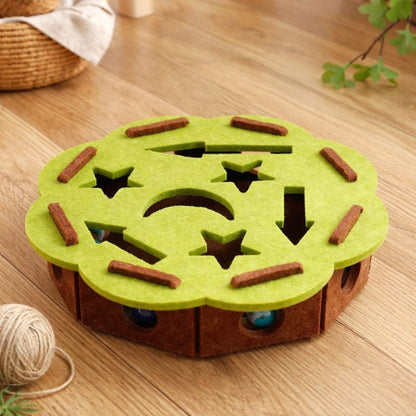 Interactive Cat Puzzle Toy, Felt Tunnel Toy with Hidden Rolling Ball for Indoor Cats - Homvista