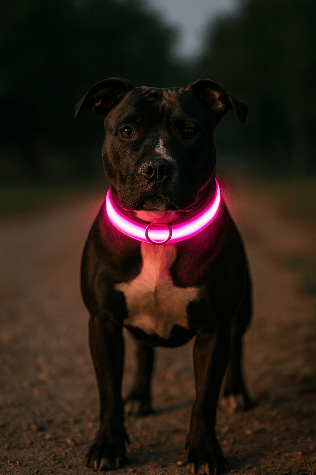 LED Dog Collar, Adjustable Light-Up Nylon Collar with Steady & Flashing Modes - Homvista