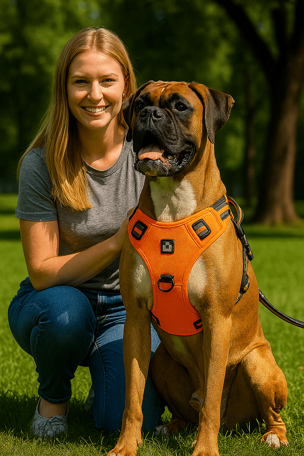 No-Pull Dog Harness with Handle, Adjustable Padded Walking & Training Harness - Homvista