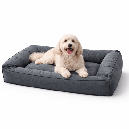 Orthopedic Dog Bed, Memory Foam Bolster Bed with 360° Support & Water-Resistant Cover - Homvista