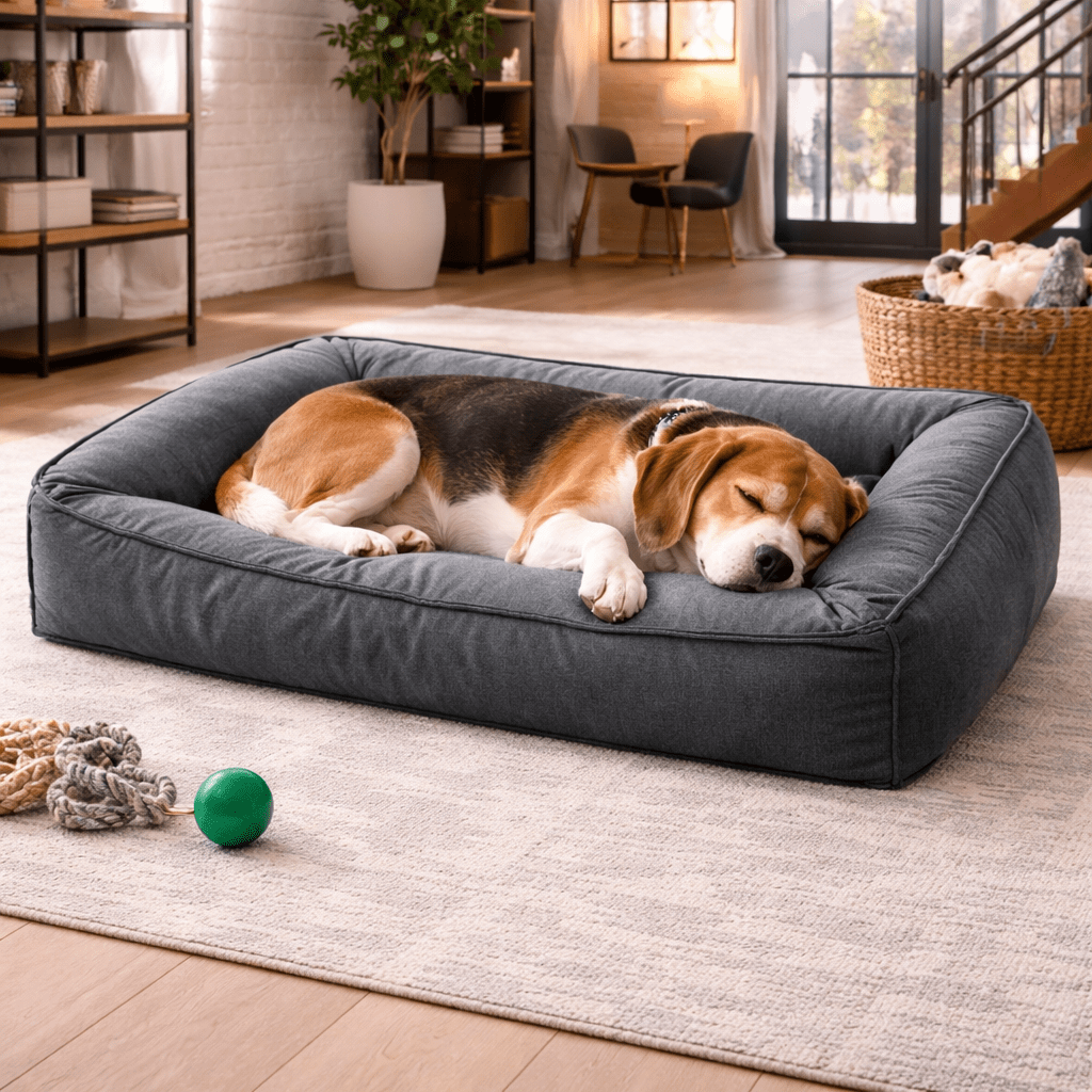 Orthopedic Dog Bed, Memory Foam Bolster Bed with 360° Support & Water-Resistant Cover - Homvista
