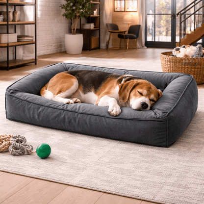 Orthopedic Dog Bed, Memory Foam Bolster Bed with 360° Support & Water-Resistant Cover - Homvista