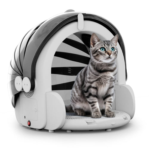 Pet Dryer Box, 8-Fan Dog & Cat Dryer with 360° Airflow, <50dB & Adjustable 68–110°F Heat - Homvista