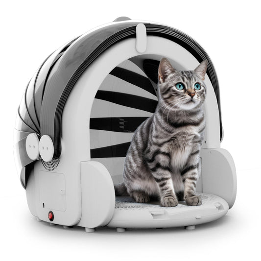 Pet Dryer Box, 8-Fan Dog & Cat Dryer with 360° Airflow, <50dB & Adjustable 68–110°F Heat - Homvista