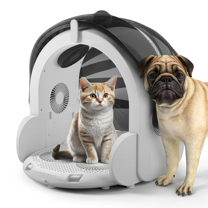 Pet Dryer Box, 8-Fan Dog & Cat Dryer with 360° Airflow, <50dB & Adjustable 68–110°F Heat - Homvista