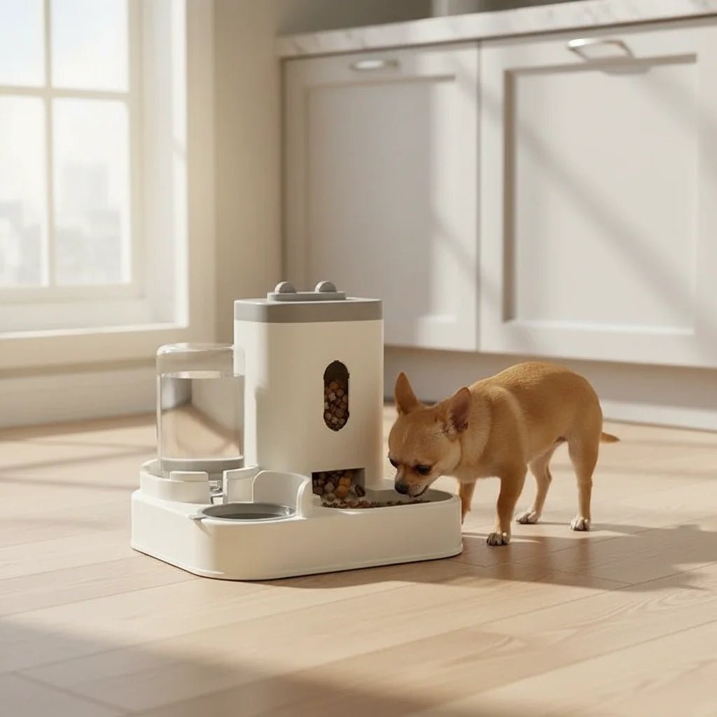 Pet Feeder & Water Fountain, 2-in-1 Cat & Dog Food Bowl with Circulating Water Station - Homvista