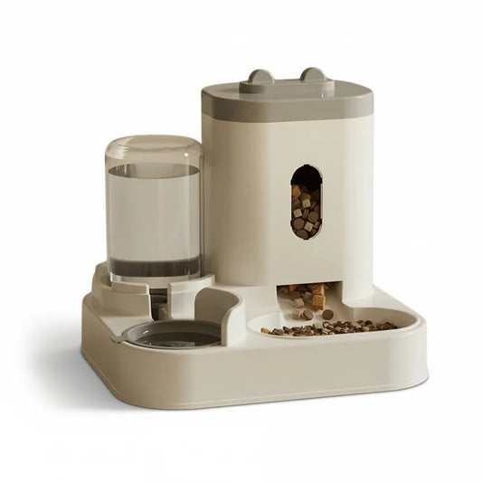 Pet Feeder & Water Fountain, 2-in-1 Cat & Dog Food Bowl with Circulating Water Station - Homvista