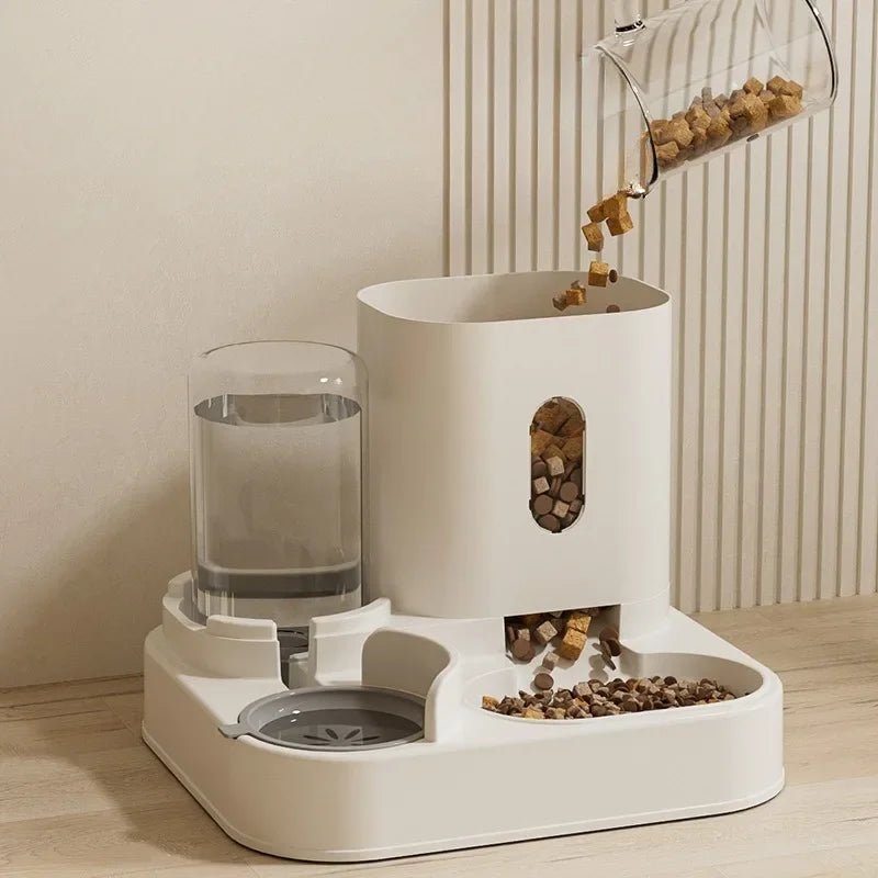 Pet Feeder & Water Fountain, 2-in-1 Cat & Dog Food Bowl with Circulating Water Station - Homvista
