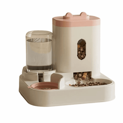 Pet Feeder & Water Fountain, 2-in-1 Cat & Dog Food Bowl with Circulating Water Station - Homvista