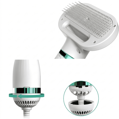 Pet Hair Dryer Brush, 2-in-1 Dog & Cat Grooming Dryer with 3 Heat Settings, 100–140°F - Homvista