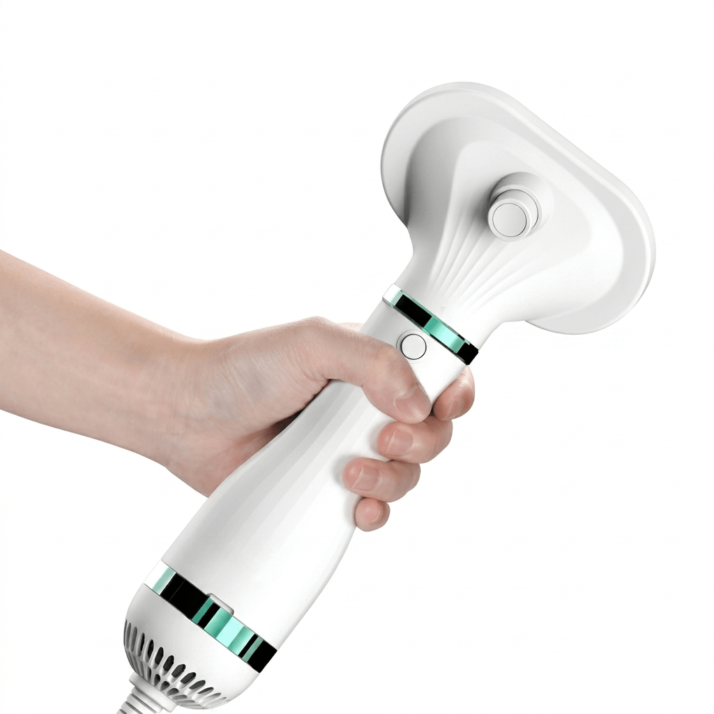 Pet Hair Dryer Brush, 2-in-1 Dog & Cat Grooming Dryer with 3 Heat Settings, 100–140°F - Homvista